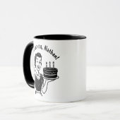 Retro verjaardagscadeau cadeau mok (Voorkant links)