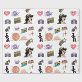 Retro verjaardagscadeau Inpakpapier Familie Vriend (Vlak)