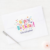 Retro Verjaardagsconfetti Stickers (Envelop)