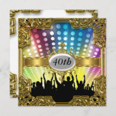 Retro Verjaardagsfeest Glamour Hot Invitation Kaart (Voorkant / Achterkant)