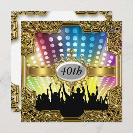 Retro Verjaardagsfeest Glamour Hot Invitation Kaart (Voorkant / Achterkant)