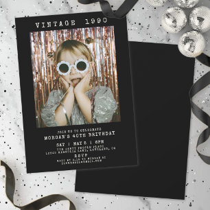 Retro Verjaardagsfeest in vintage stijl Kaart