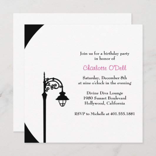 retro /  verjaardagsfeest kaart (Voorkant / Achterkant)