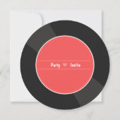Retro Verjaardagsfeest Uitnodigingen Vinylplaat (Achterkant)