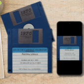 Retro verjaardagsfeestje, diskette kaart