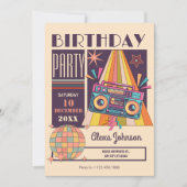 Retro verjaardagsfeestje kaart (Voorkant)
