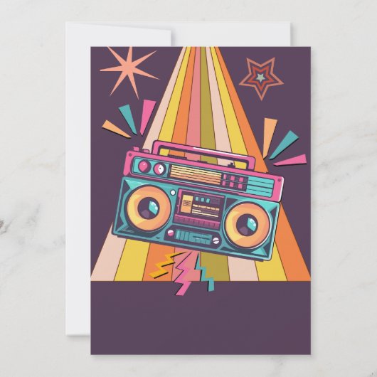 Retro verjaardagsfeestje kaart (Achterkant)