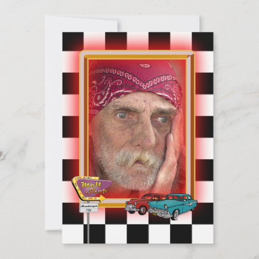 Retro Verjaardagsfoto lijst Kaart (Voorkant)