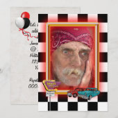 Retro Verjaardagsfoto lijst Kaart (Voorkant / Achterkant)