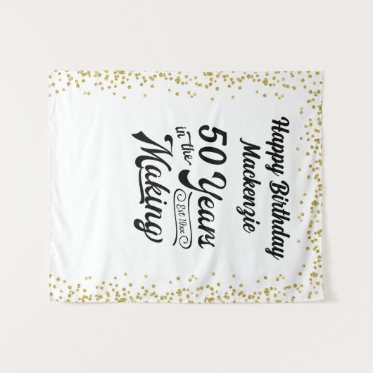 Retro Verjaardagsjaren in het maken van Custom Wandkleed (Voorkant (horizontaal))