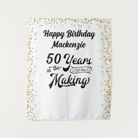 Retro Verjaardagsjaren in het maken van Custom Wandkleed (Voorkant)