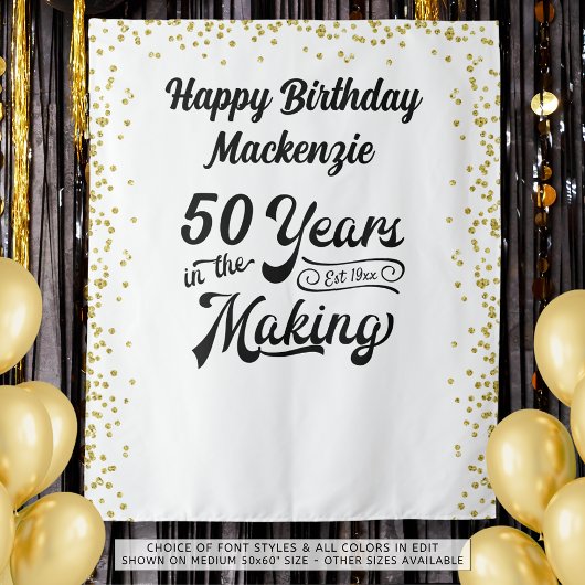 Retro Verjaardagsjaren in het maken van Custom Wandkleed