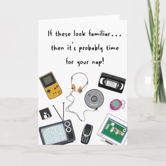 Retro Verjaardagskaart voor vrienden en familie Kaart (Voorkant)