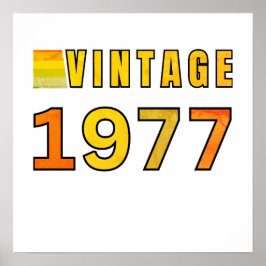 Retro Verjaardagsontwerp 1977 - Klassieke 70s S Poster