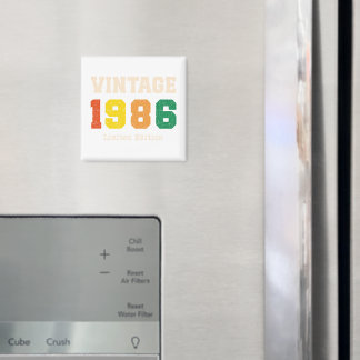 Retro verjaardagsontwerp uit 1986 in beperkte opla magneet