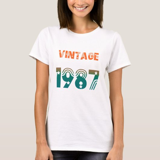 Retro Verjaardagsshirt 1987 Stijl Tee 🔥 T-shirt (Voorkant)