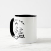 Retro verjaardagstaart gepersonaliseerde koffie mok (Voorkant links)
