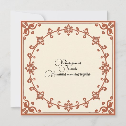 Retro verjaardagstaart Kaart – bloemontwerp (Achterkant)