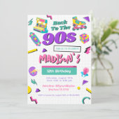 Retro verjaardagsuitnodiging, gedrukt of digitaal kaart (Staand voorkant)