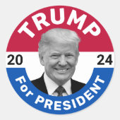 Retro  verkiezingscampagne Trump President Ronde Sticker (Voorkant)