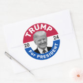 Retro  verkiezingscampagne Trump President Ronde Sticker (Envelop)