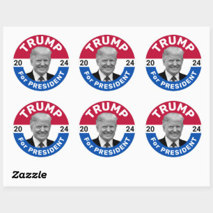 Retro  verkiezingscampagne Trump President Ronde Sticker