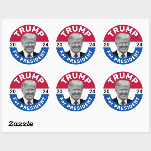 Retro  verkiezingscampagne Trump President Ronde Sticker (Vel)