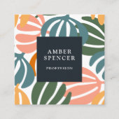 RETRO VERLAAT GROOVY BOTANICAL GIRLY VIERKANTE VISITEKAARTJE (Voorkant)