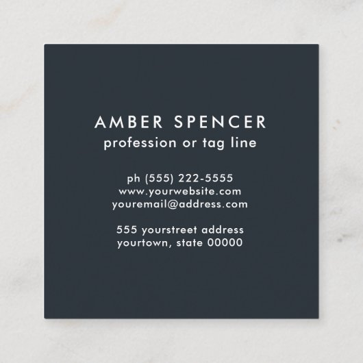 RETRO VERLAAT GROOVY BOTANICAL GIRLY VIERKANTE VISITEKAARTJE (Achterkant)