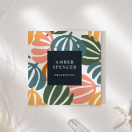 RETRO VERLAAT GROOVY BOTANICAL GIRLY VIERKANTE VISITEKAARTJE