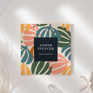 RETRO VERLAAT GROOVY BOTANICAL GIRLY VIERKANTE VISITEKAARTJE