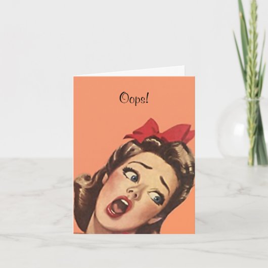 Retro Verlaat Verjaardag Oeps Kaart Kaarten Sorry (Voorkant)