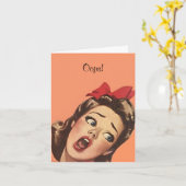 Retro Verlaat Verjaardag Oeps Kaart Kaarten Sorry (Gele Bloem)