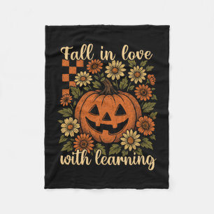 Retro Verliefd Worden Op Leren Leraar Herfst Pu Fleece Deken