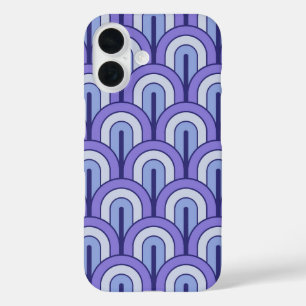 Retro Verlopend Geometrisch Waaierspatroon iPhone 16 Hoesje