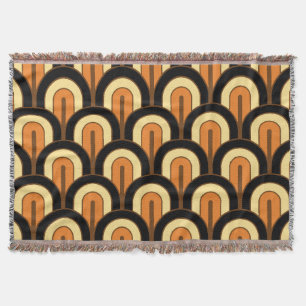 Retro Verlopend Geometrisch Waaierspatroon Deken