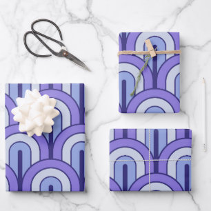 Retro Verlopend Geometrisch Waaierspatroon Inpakpapier Vel