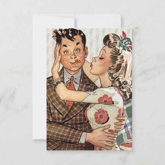 Retro Verloving Dinner V2 Kaart (Voorkant)