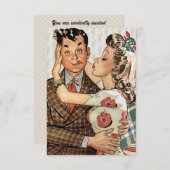 Retro Verloving Dinner V2 Kaart (Voorkant / Achterkant)