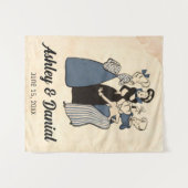 Retro Verloving Ring 50s Funny Wedding Wandkleed (Voorkant (horizontaal))