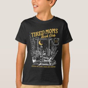 Retro vermoeide moeders boekenclub boekenwurm boek t-shirt