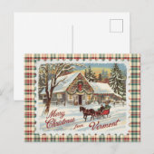 Retro Vermont Christmas Briefkaart (Voorkant / Achterkant)