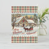 Retro Vermont Christmas Flat Holiday Kaart (Staand voorkant)