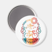 Retro Vermont Fietsroute Magneet (Voorkant / Achterkant)