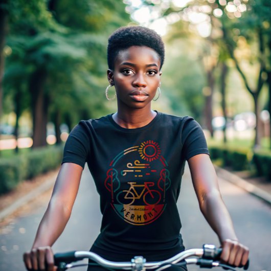 Retro Vermont Fietsroute T-shirt