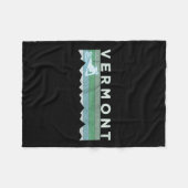 Retro Vermont noodlijdend skiën met lange mouwen Fleece Deken (Voorkant (Horizontaal))