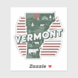 Retro Vermont State Car Sticker