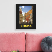 Retro Verona Travel Poster Canvas afdrukken (Insitu (Woonkamer))