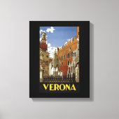 Retro Verona Travel Poster Canvas afdrukken (Voorkant)