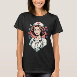 retro verpleegkundig uniform ontwerp t-shirt